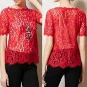 Anthropologie Vanessa Virginia Lace Top Elysian